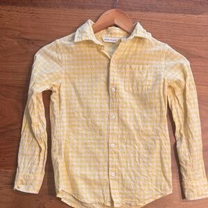 Janie and Jack Boys Yellow Gingham Linen Shirt Size 7 VGUC | Bundle & Save!